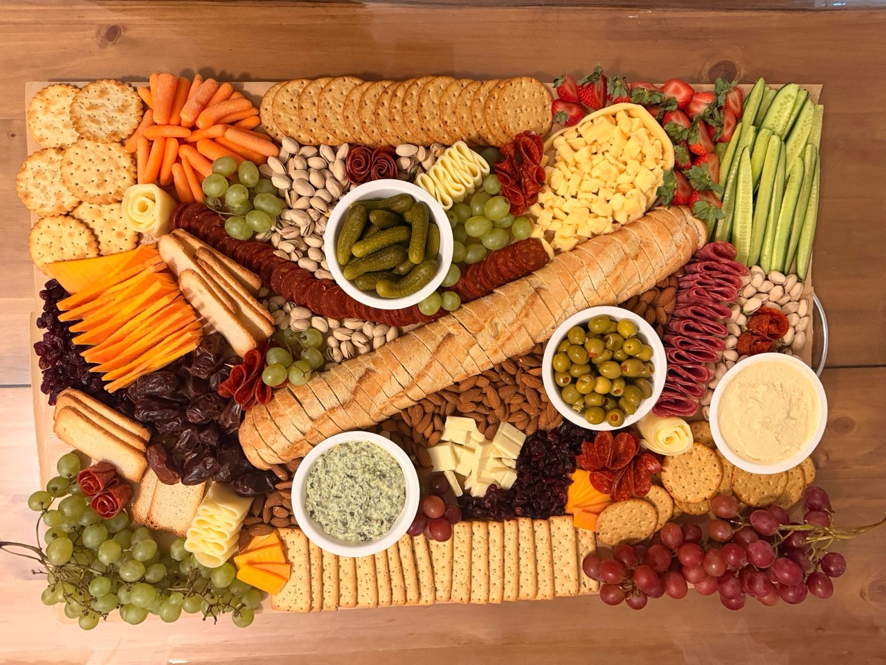 Generous charcuterie and bread board